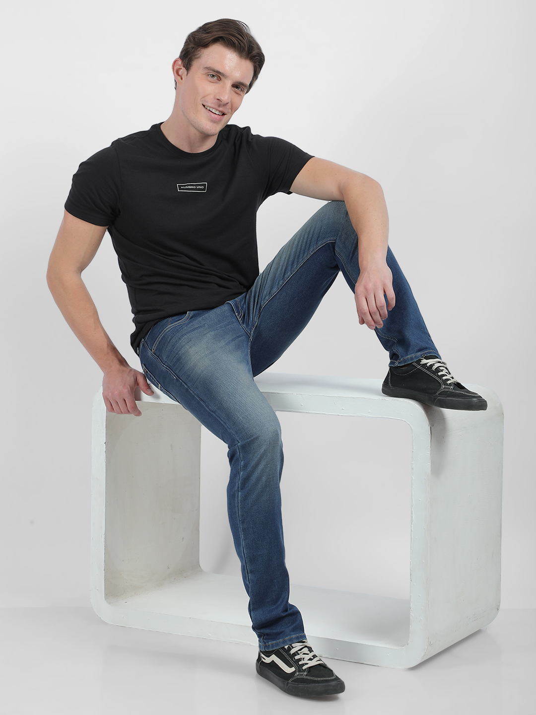 Numero Uno Men Faded Blue Jeans
